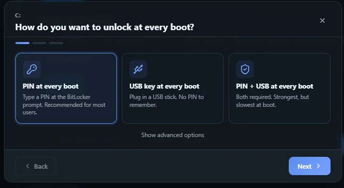 D-LOCK encryption wizard