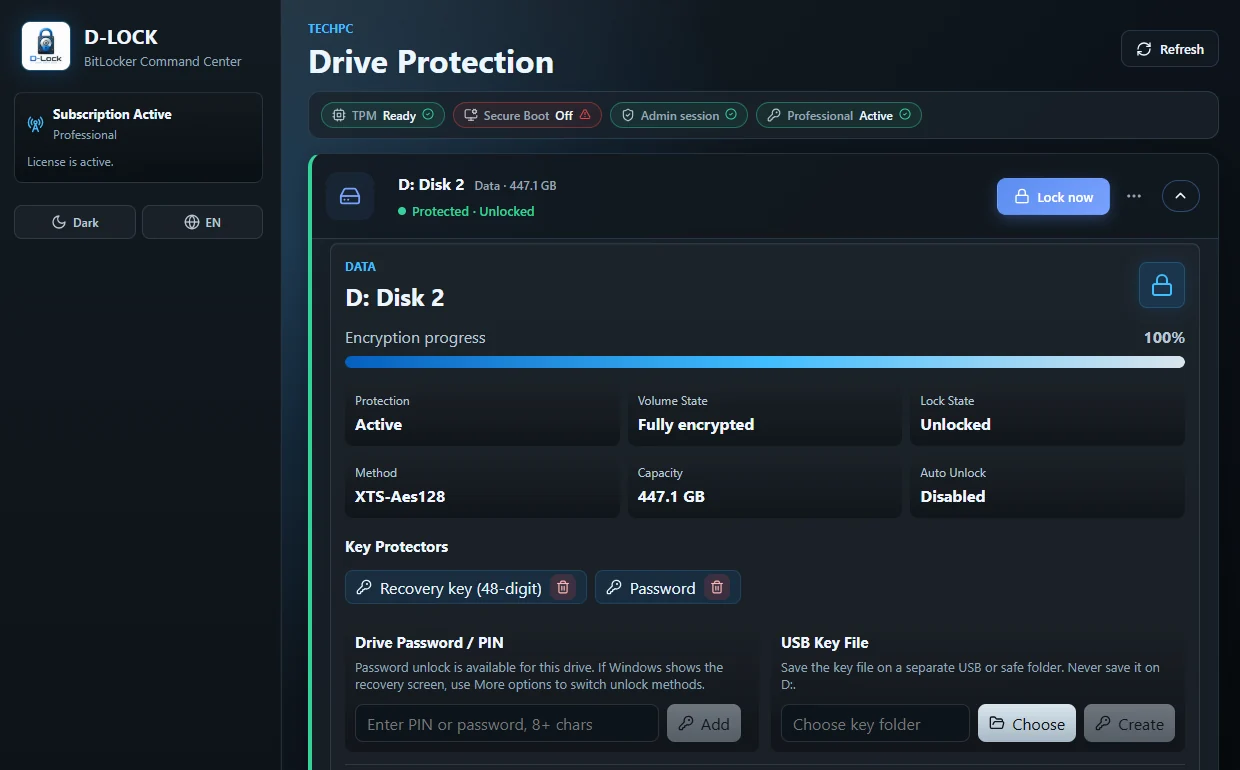 D-LOCK recovery key management